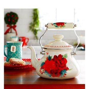 SOLD  Woman Tea Kettle with ceramic handle. Sweet Rose NIB